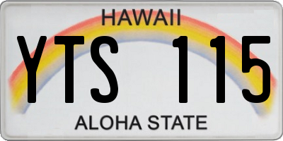 HI license plate YTS115