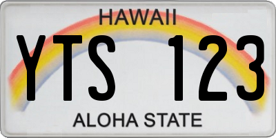 HI license plate YTS123