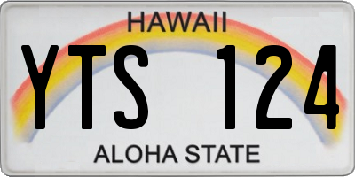 HI license plate YTS124