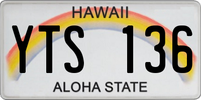 HI license plate YTS136