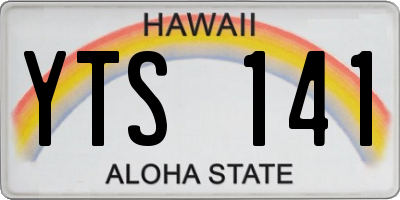 HI license plate YTS141