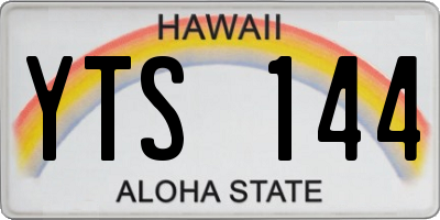 HI license plate YTS144