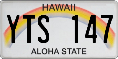 HI license plate YTS147