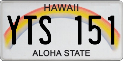 HI license plate YTS151