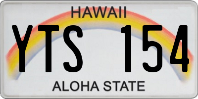 HI license plate YTS154