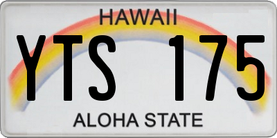 HI license plate YTS175