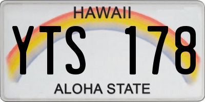 HI license plate YTS178