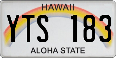 HI license plate YTS183