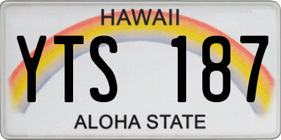 HI license plate YTS187