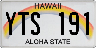 HI license plate YTS191