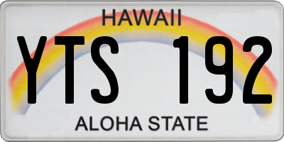 HI license plate YTS192