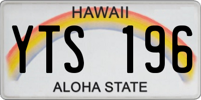 HI license plate YTS196