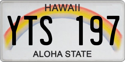 HI license plate YTS197