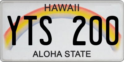HI license plate YTS200