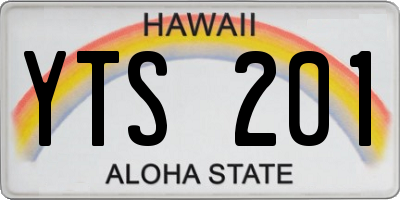 HI license plate YTS201