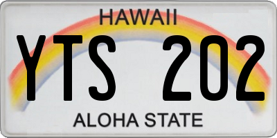 HI license plate YTS202