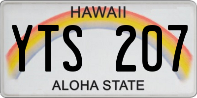 HI license plate YTS207