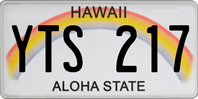 HI license plate YTS217