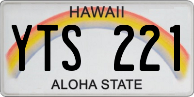 HI license plate YTS221