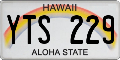 HI license plate YTS229