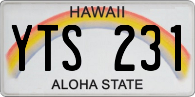 HI license plate YTS231