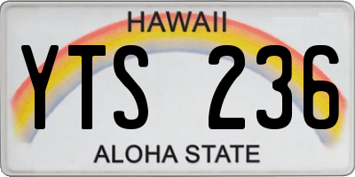 HI license plate YTS236