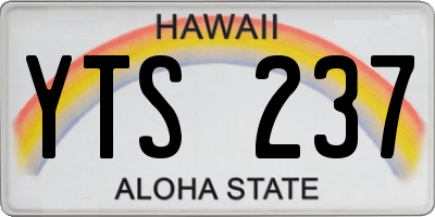 HI license plate YTS237