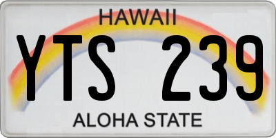 HI license plate YTS239
