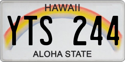 HI license plate YTS244
