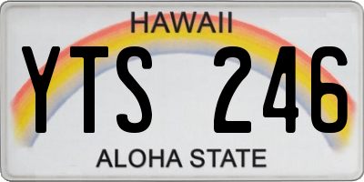 HI license plate YTS246
