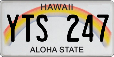 HI license plate YTS247
