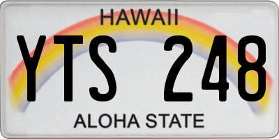 HI license plate YTS248