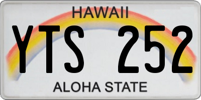 HI license plate YTS252
