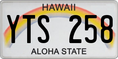 HI license plate YTS258