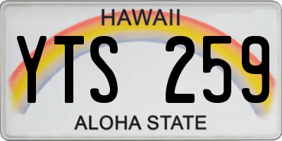 HI license plate YTS259