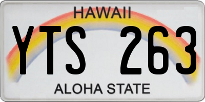 HI license plate YTS263