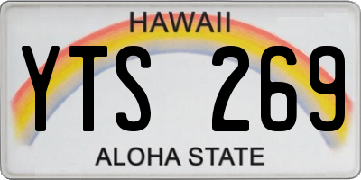 HI license plate YTS269