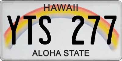 HI license plate YTS277