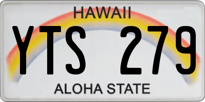HI license plate YTS279