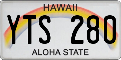 HI license plate YTS280