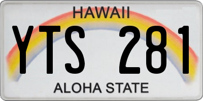 HI license plate YTS281