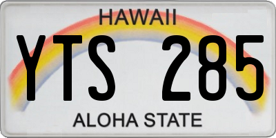 HI license plate YTS285