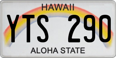 HI license plate YTS290