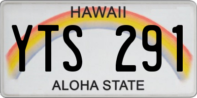 HI license plate YTS291