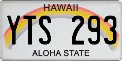 HI license plate YTS293
