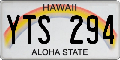 HI license plate YTS294