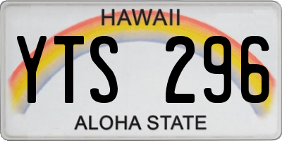 HI license plate YTS296