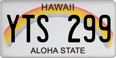 HI license plate YTS299