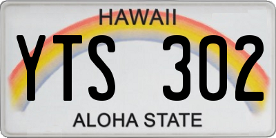 HI license plate YTS302