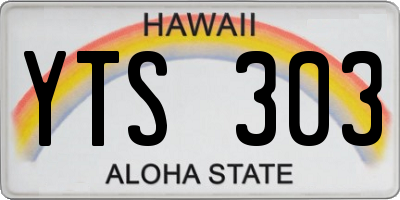 HI license plate YTS303
